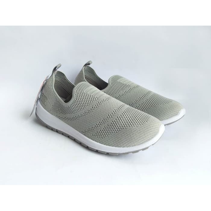 Sepatu Casual Slip On Wanita Grey ORIGINAL ANDO Rajut Kerja 37-40
