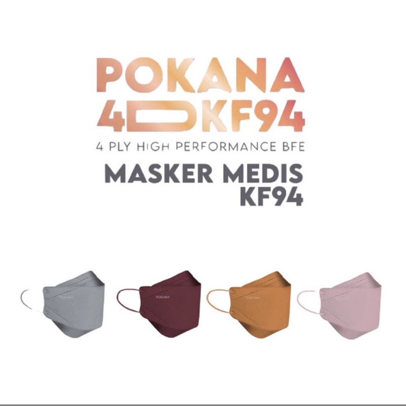 MASKER POKANA 4D KF94 4 PLY MEDIS - SATUAN