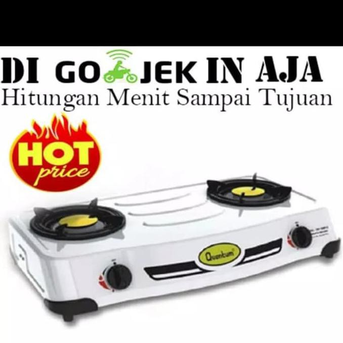 (READY COD) QUANTUM QGC-201DMPC. Kompor Gas 2 Tungku. Burner Kuningan. Baru STOK TERBATAS