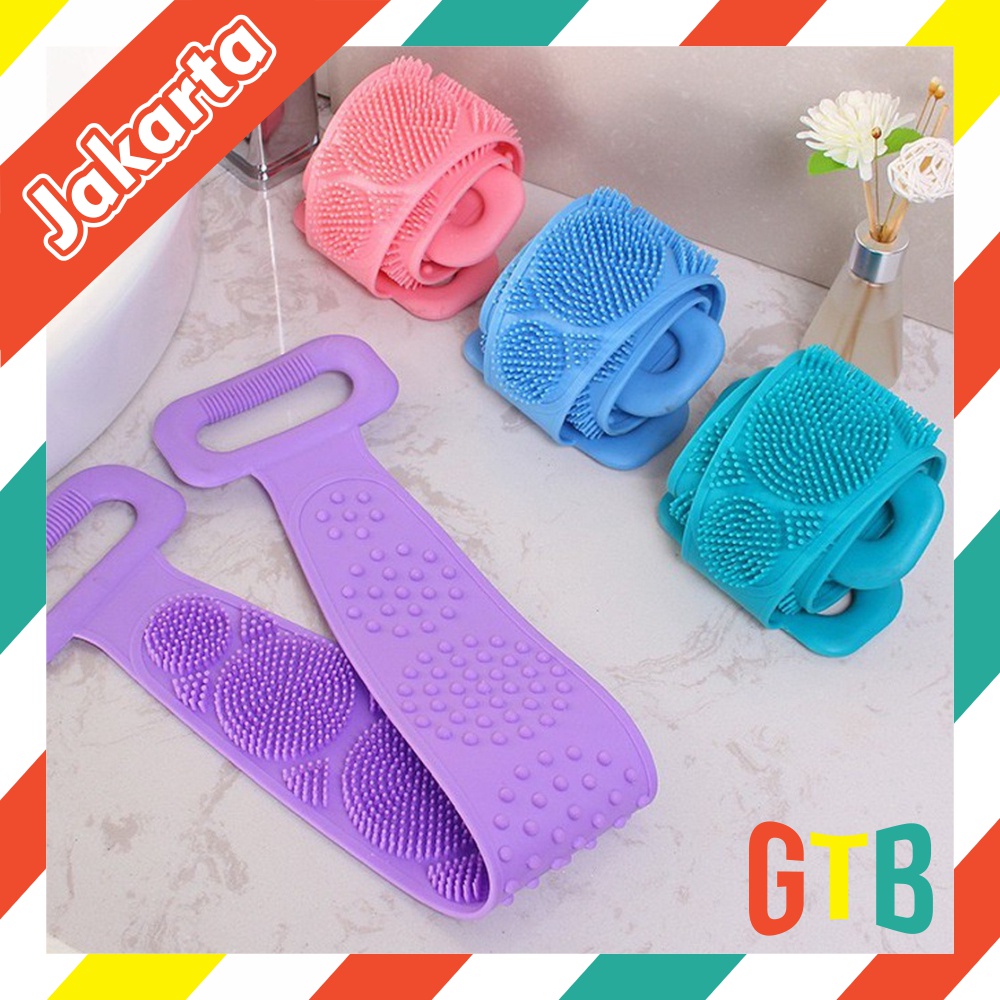 ❤️GTB❤️ Sikat Punggung Badan Silicone Scrubber Sponge Mandi Alat Gosok Pembersih Daki Silikon 2 Sisi Karet R638