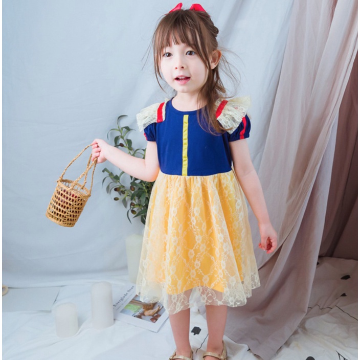 DISNEY PRINCESS DRESS - Snow White Elsa Unicorn Kid Dress Anak