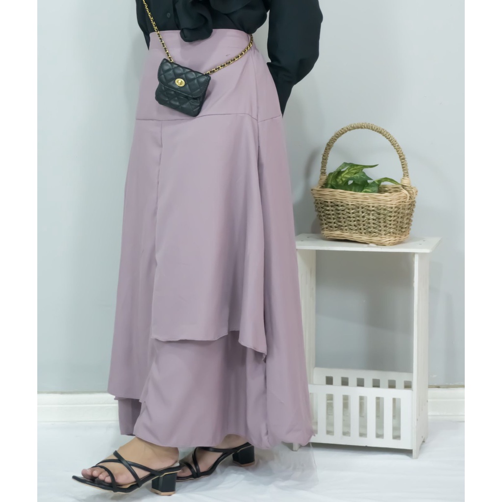 MONALICA ROK SKIRT / ROK LINEN SUSUN ROK PANJANG UNIK / ROK KEKINIAN WANITA / POPLIN SKIRT / LILY LINEN