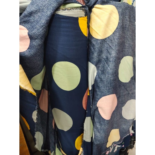 polkadot rayon viscose motif (katun rayon)