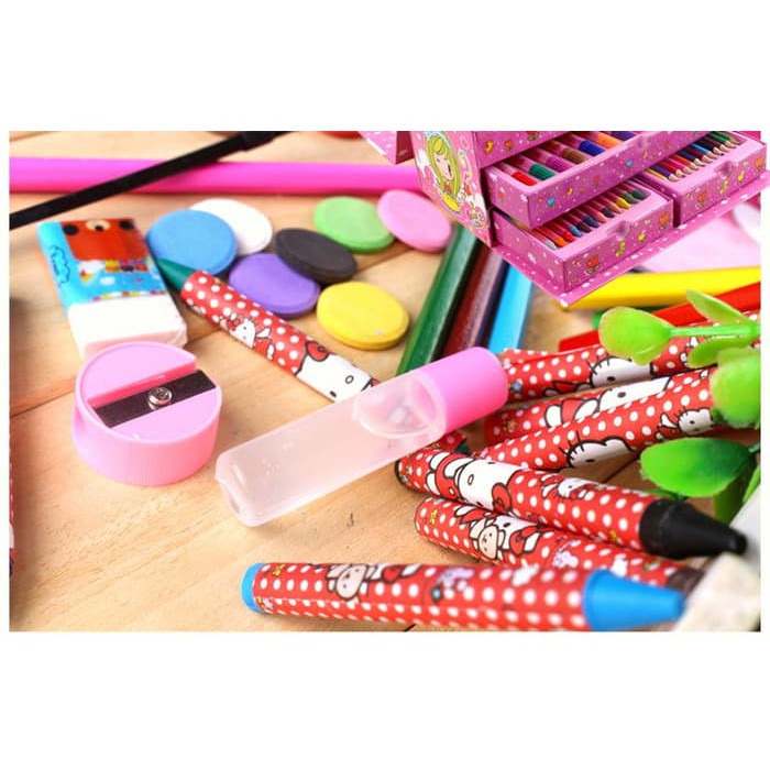 

68psc Pensil warna set Crayon Set spidol warna set Alat lukis cat air