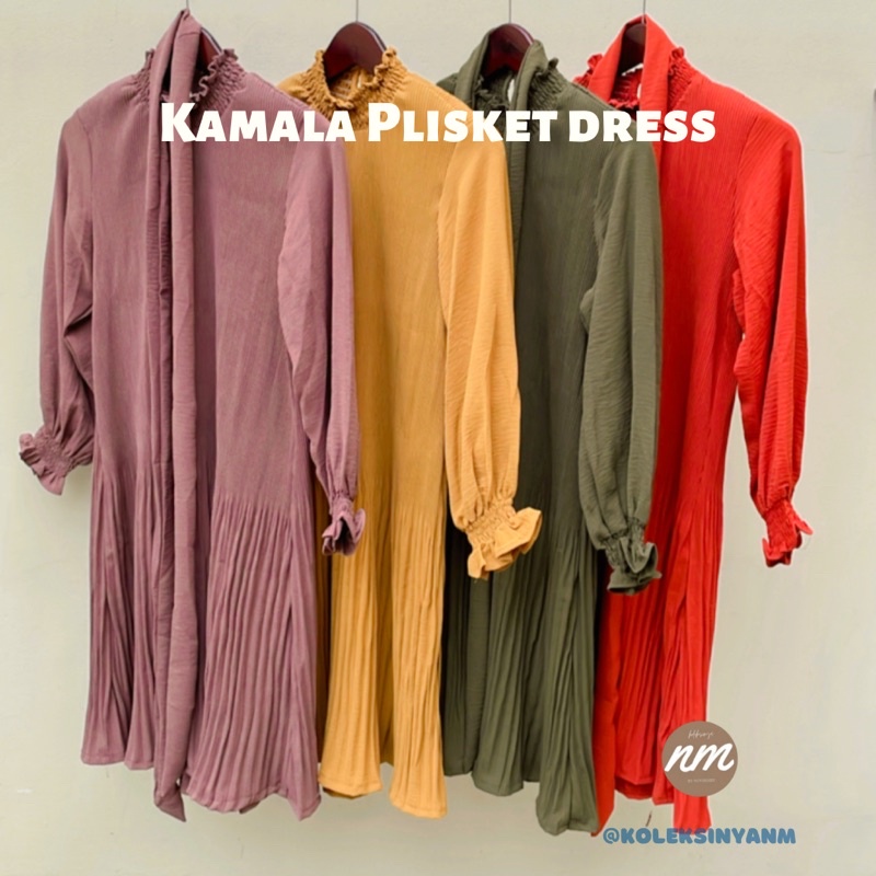 kamala plisket dress | midi dress | korean dress | dress wanita korea