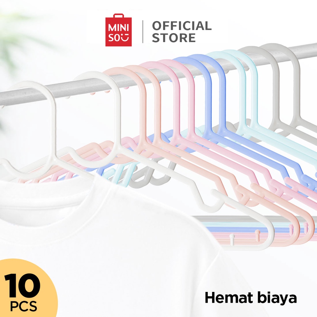 Miniso Official Gantungan Baju 10 pcs Clothes Hanger Gantungan Baju Celana Hanger