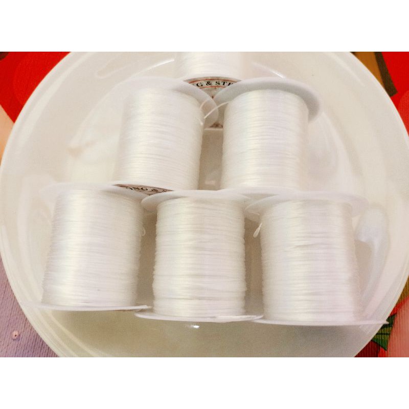 1ROL tali karet//tali karet elastis//tali karet bahan untuk gelang kristal