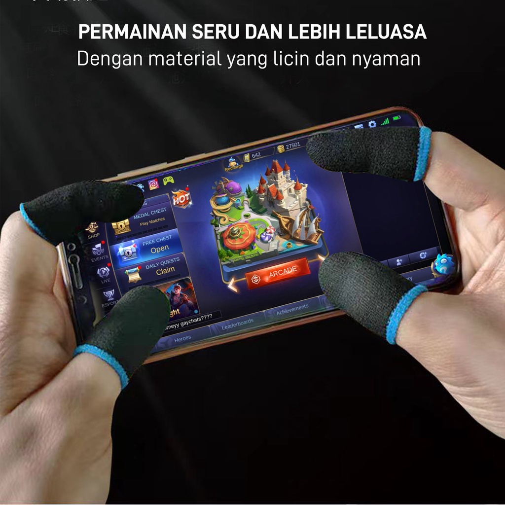 Finger Sleeve Sarung Jari Jempol Veger For Gaming Game Mobile Legend PUBG 1 Pasang