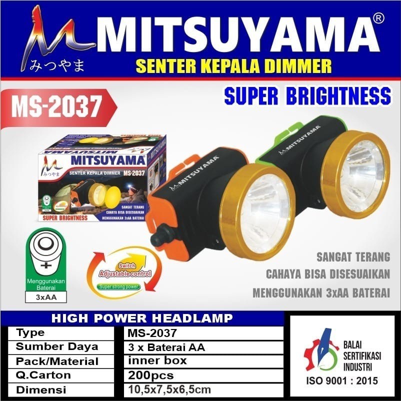 COD Senter Kepala Mitsuyama MS 2037 (Baterai AA)