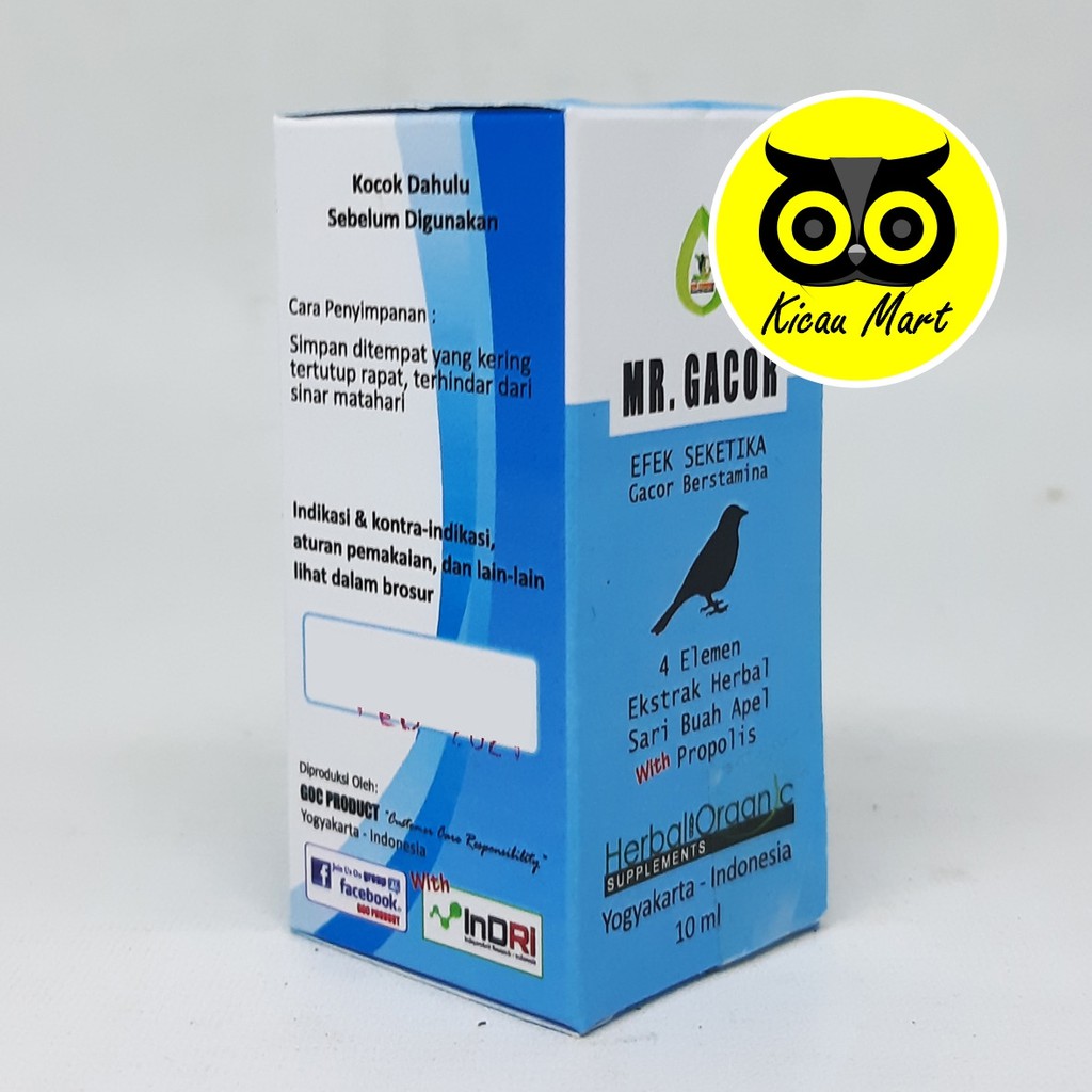 VITAMIN BURUNG MR GACOR BIRU GOC OBAT PENGGACOR SUARA LOVEBIRD KENARI BLACKTHROAT FINCH CUCAK GACORB