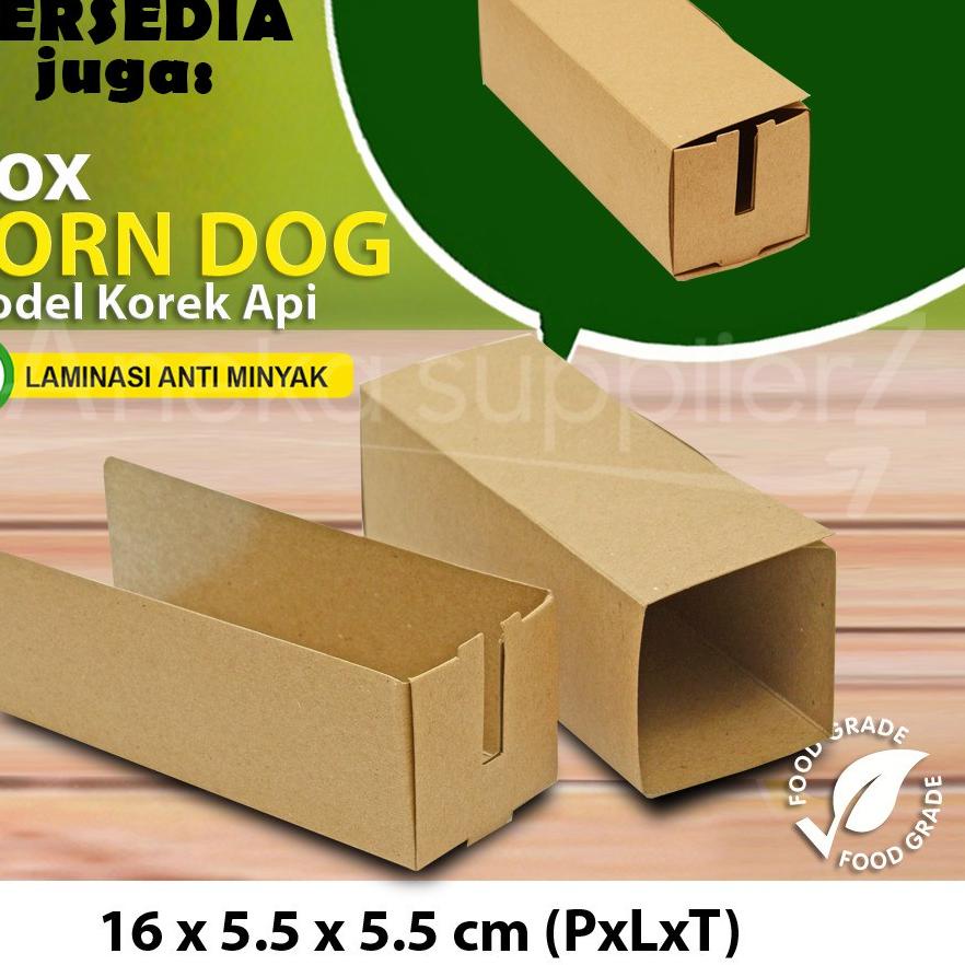 

☻ Box Corn Dog - Corndog | Model Rakit - PUTIH - (50 pcs) ❃