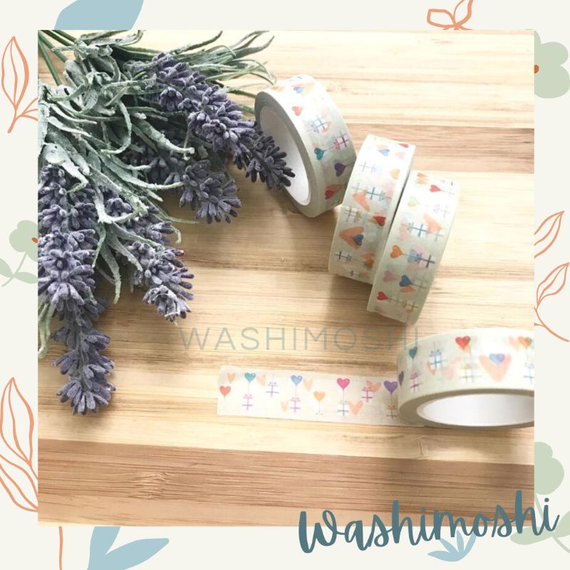 

Washimoshi Masking Washitape Present Heart Design / Washitape Motif Kado Hati (10 Meter)