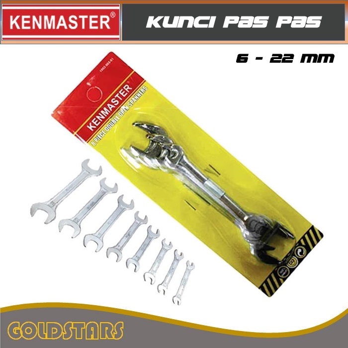 Kunci Pas Pas Set 8 pcs Original Kenmaster 6-22 mm Double Open End Wrench