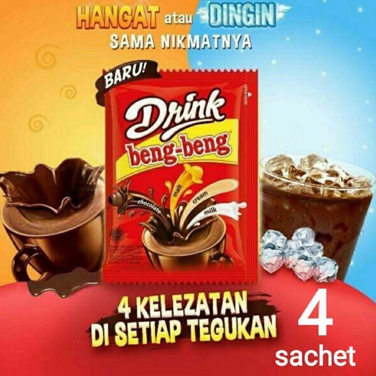 

DRINK BENG BENG 4PCS | CHOCOLATOS BAG ISI 4 SACHET | MINUMAN COKLAT | COKELAT BUBUK