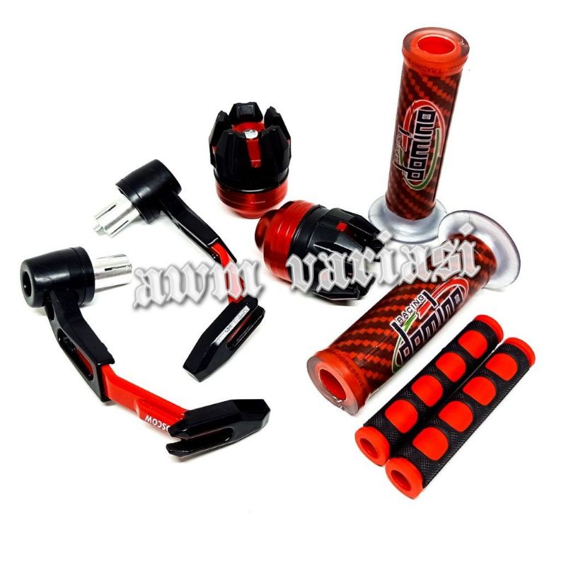 PAKET 4IN1 Handgrip Domino Carbon + Proguard Robot + Jalu As Roda + Karet Handle Rem Universal Semua motor 1 paket 4item