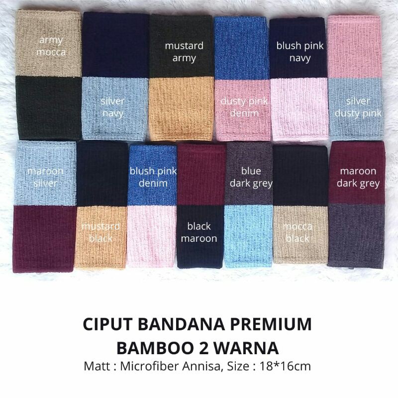 Ciput Bandana Premium Bamboo 2 Warna Annisa HQ