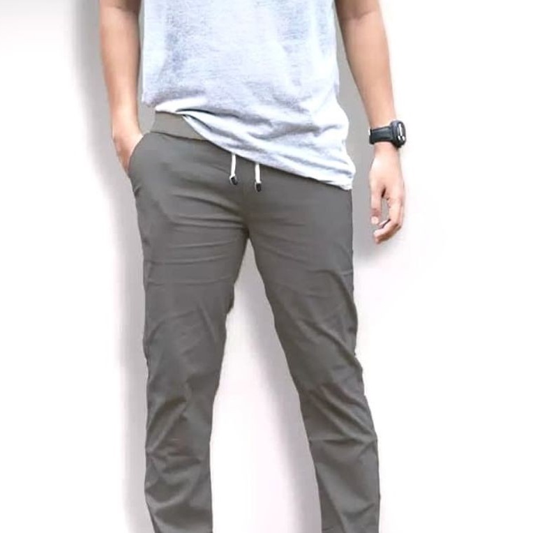 Celana Chino Panjang Pria Model Pinggang Rip Size 27 - 38