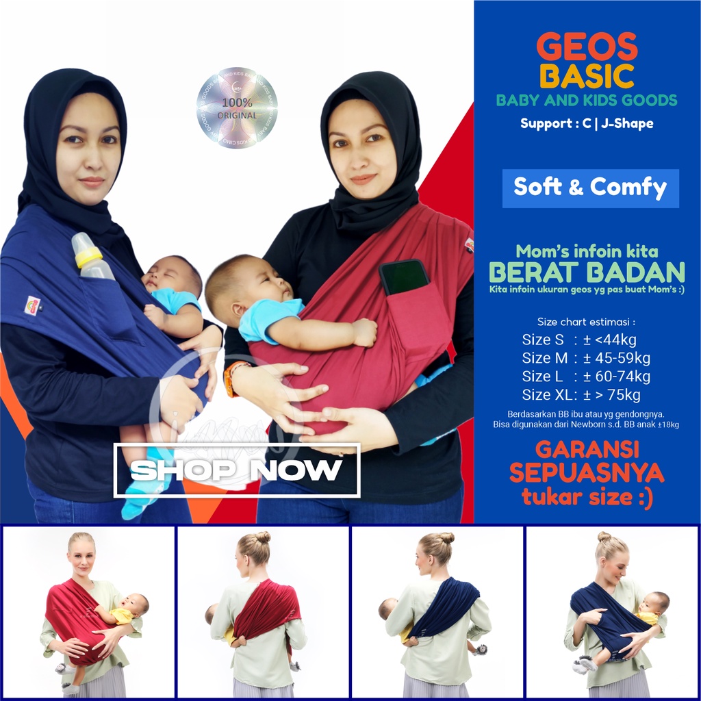 CIMOBABY Gendongan Bayi samping Gendongan Bayi Gendongan Kaos Polos Geos CimoBaby