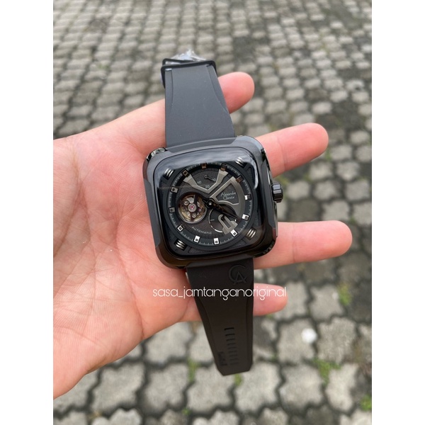 Jam Tangan Alexandre Christie Ac 6577 Automatic Original Full Black Pria