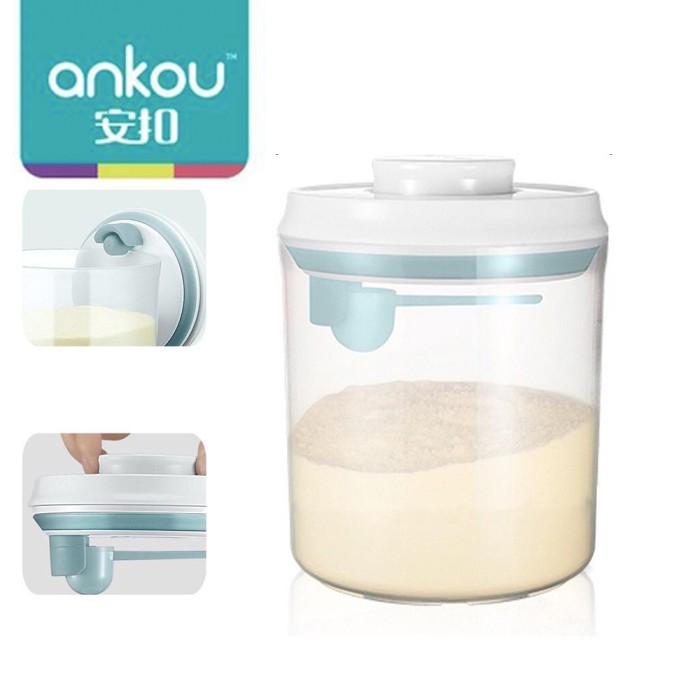 TERBARU Toples Susu Bubuk / Makanan Air Tight Ankou (Bulat) - 1500ml