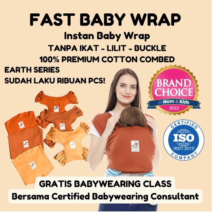 MERE ET MOI FAST BABY WRAP | Geos | Gendongan Kaos Bayi [EARTH SERIES]