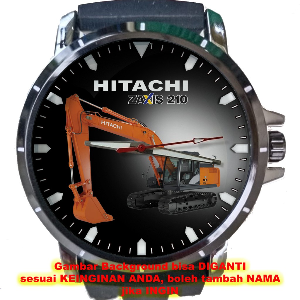 HITACHI ZAXIS 210 art 1 Jam Tangan Pria Background STIKER DOANG Custom Gambar Logo Nama