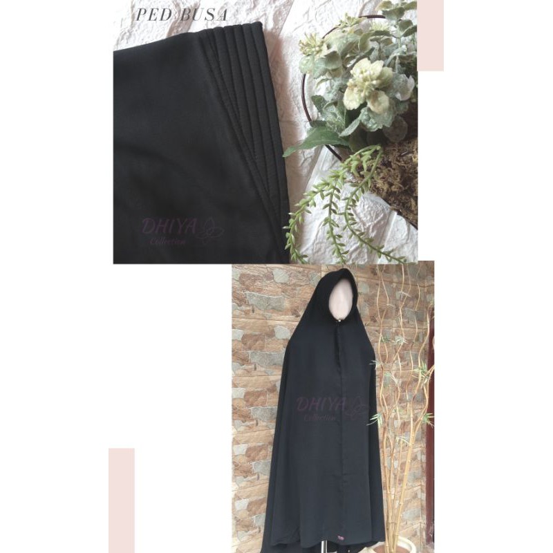 JILBAB JUMBO - KHIMAR WOLFIS JET BLACK - JILBAB PET BUSA