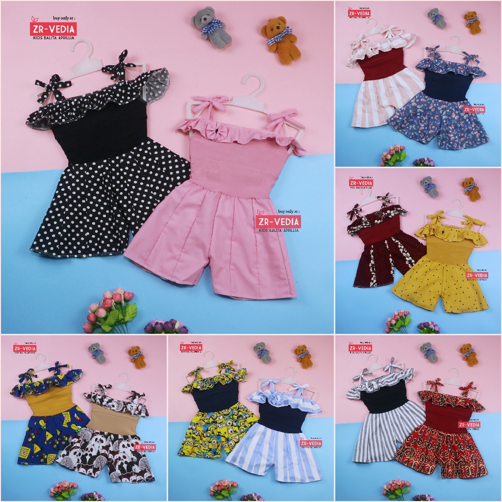 Jumpsuit Sweety uk Bayi 3-12 Bulan / Baju Anak Perempuan Adem Born Import Overall Kensi Baby Cewek