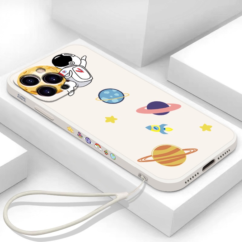 Soft Case Pelindung Motif Astronot Lunar Untuk Iphone 12 11 Pro Max X Xs Max Xr 7 8 Plus Se2020