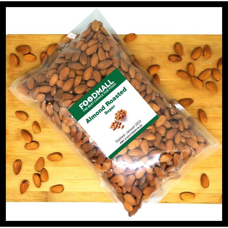 

DISKON TERBATAS !!! ALMOND ROASTED 1 KG GRADE A PREMIUM / ALMOND PANGGANG. TERLARIS