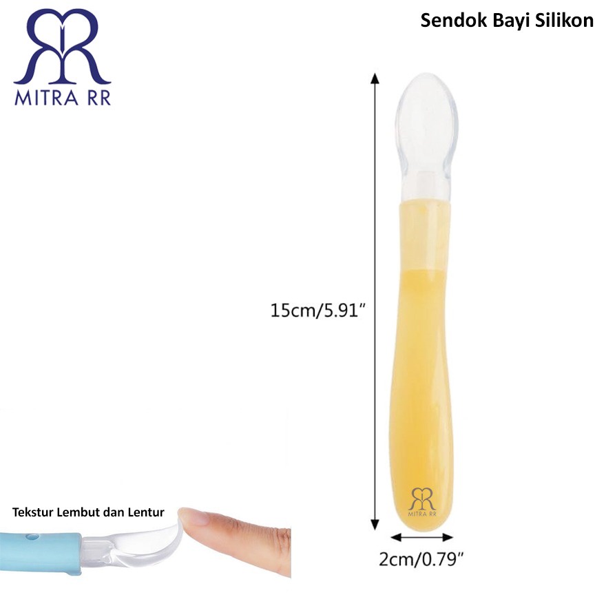 Sendok Makan Bayi Silikon Lentur Silicone Safety Spoon Perlengkapan MPASI