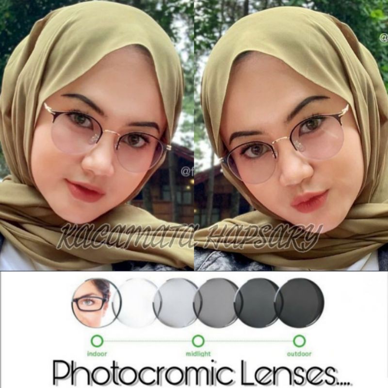 PAKET LENSA PHOTOCROMIC, KACAMATA 1303, ANTI RADIASI, KACAMATA MINUS, KACA MATA WANITA ANTI UV