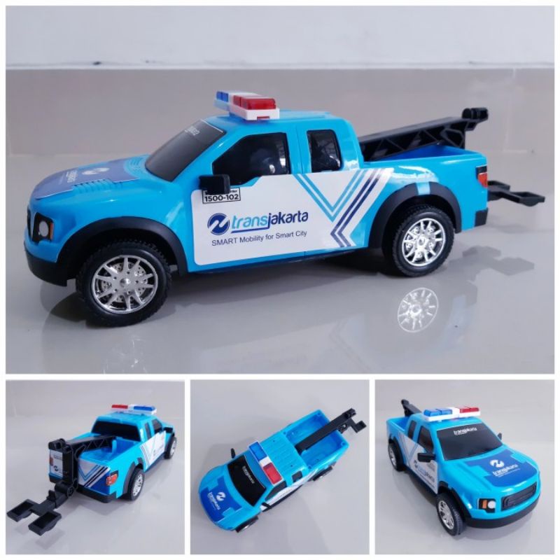 Mainan Mobil Derek Transjakarta Edukatif - Mobilan Towing Anak Edukasi