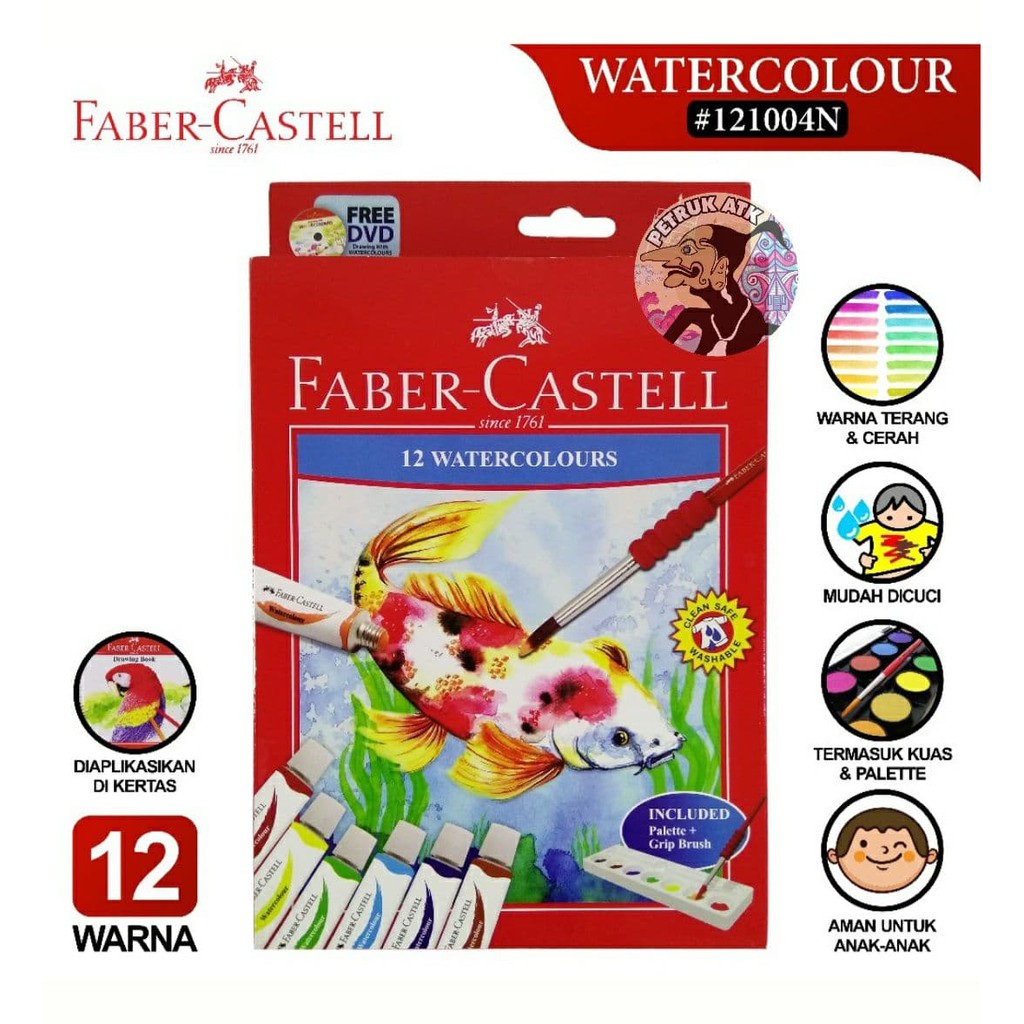 

[SET] CAT AIR FABER CASTELL 12 WARNA WATER COLOURS*