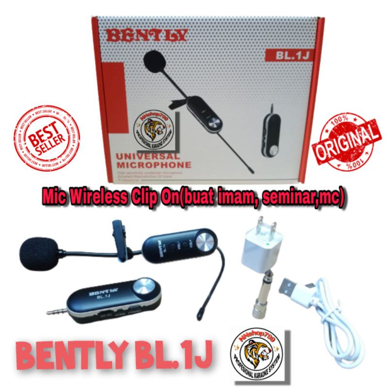 Mic Wireless Clip On/Mic Jepit Kancing/Mic imam