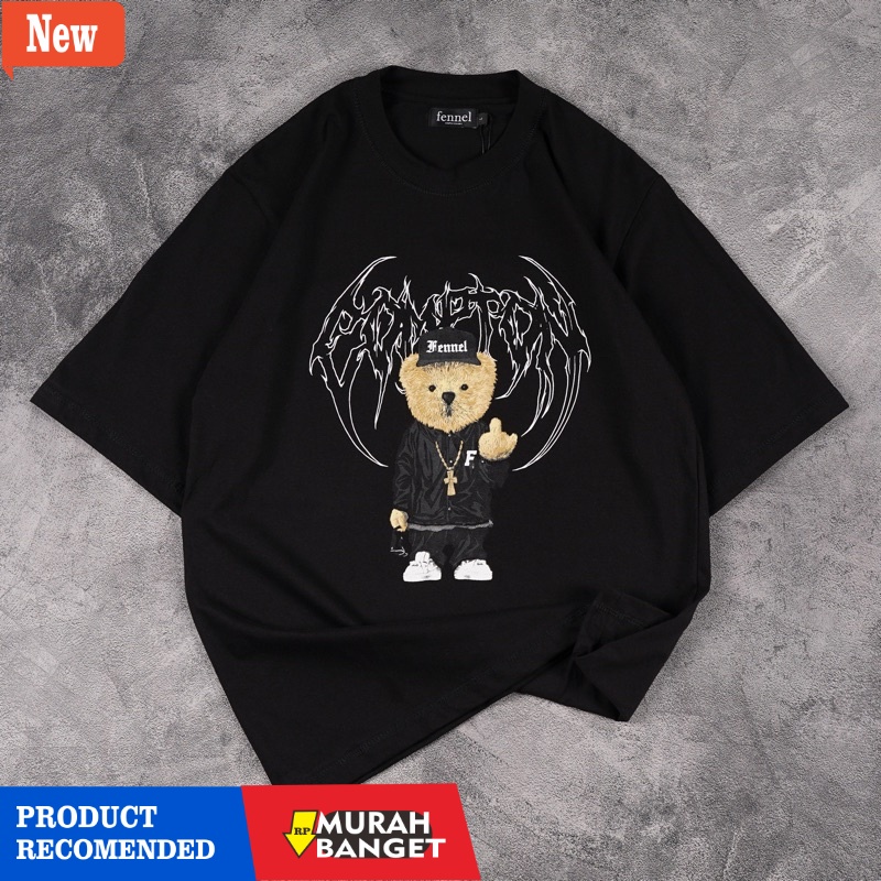 Baju terbaru cocok buat harian- [N00267] Baju Kaos OverSized / OverSized Tshirt Motif COMPTON Fennel