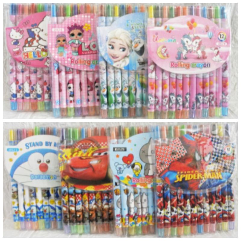

Crayon Putar Panjang 12 warna SANRIO kuromi, BTS, unicorn, frozen, doraemon, cars, spiderman, hello kitty, LOL / Crayon panjang 12 warna karakter, sanrio / Crayon 12 warna