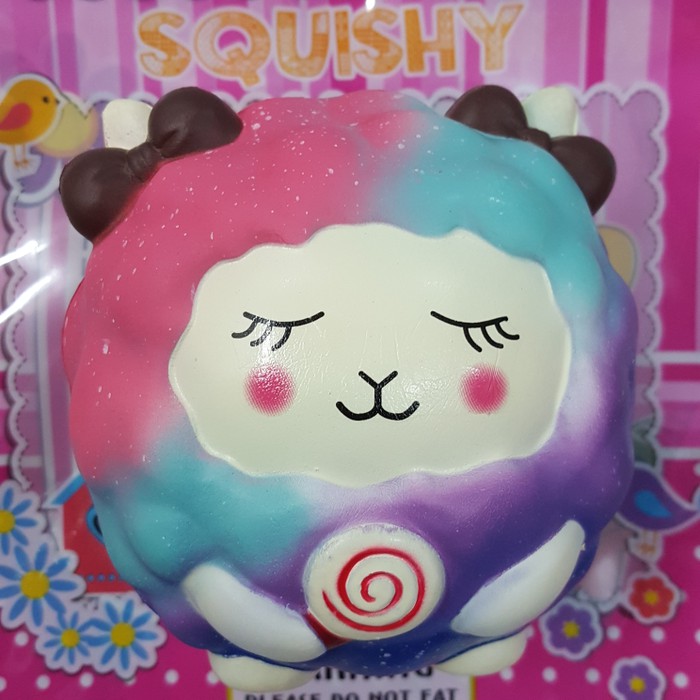 Squishy Murah Galaxy Ribbon Baby Sheep with Lollipop