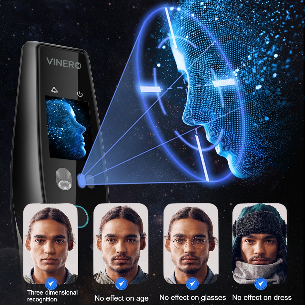 Vinero Mars Smart Door Lock Fingerprint Face ID Recognition Automatic