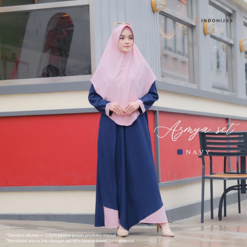 AZMYA SET GAMIS ORIGINAL IDB KHIMAR BONUS MASKER DAN HANDSOCK