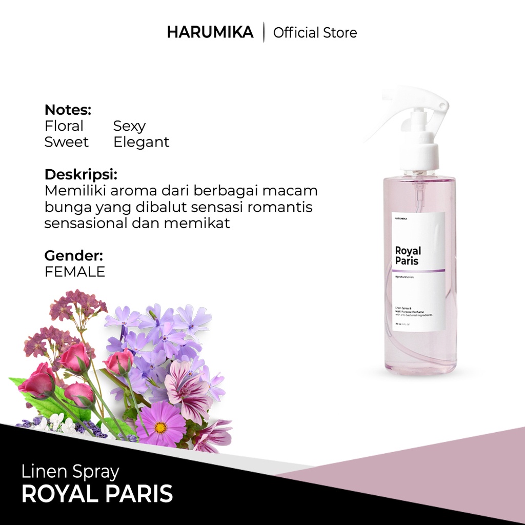 HARUMIKA ROYAL PARIS 250 ml LINEN SPRAY ANTI BACTERIAL