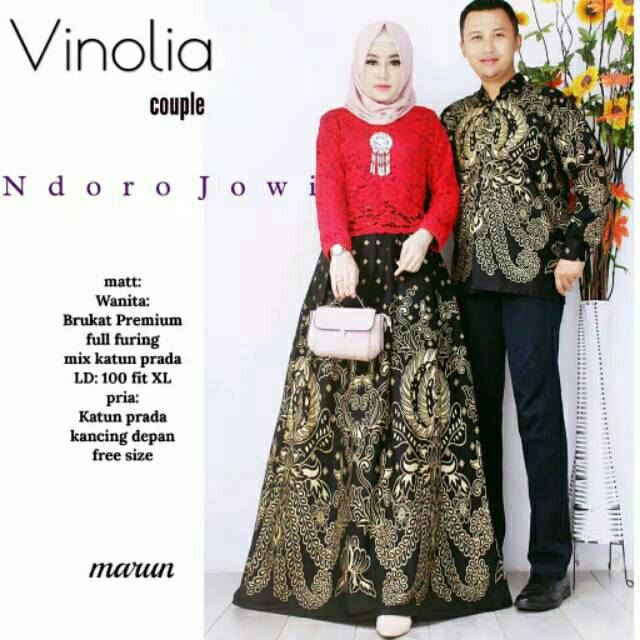 SHOPASHOP SOLO - Vinolia couple Gamis syari gamis fendi long dress batik couple tunic by btc solo