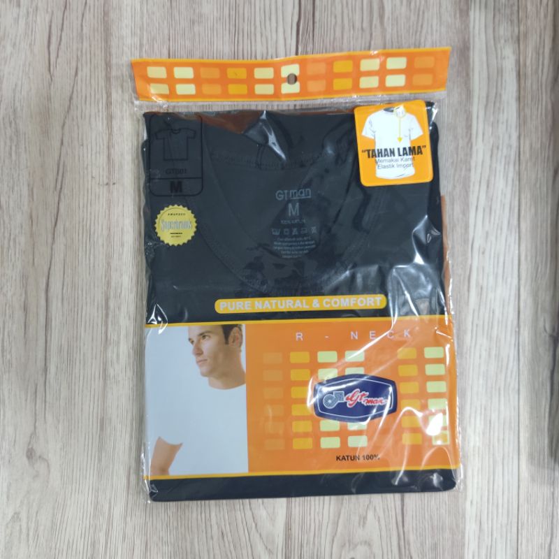 Kaos Dalam Pria GTMAN ROUND NECK GTS01 HITAM ISI 1