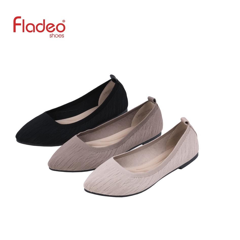 Barang Pilihan.. Fladeo L21/LSB392-1AH/Sepatu Flat Rajut Wanita [ Flat Shoes ]