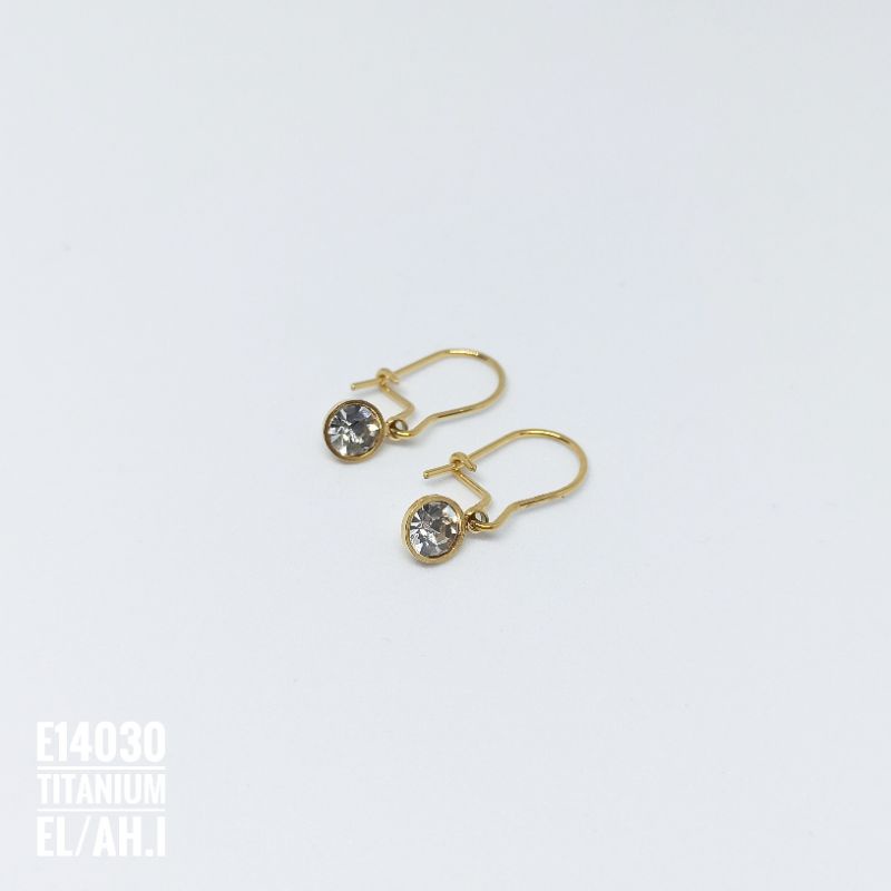 Anting Titanium Mata Zircon 6mm E14030