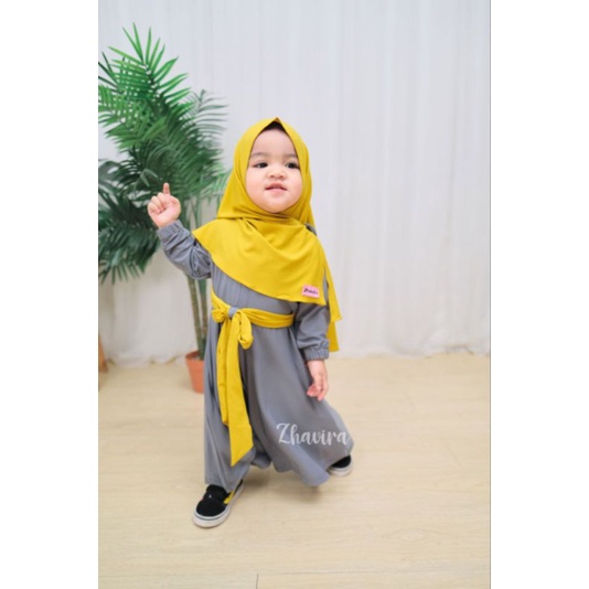 Jumpsuit by Zhavira Warna Smoke Grey Corn - Jumpsuit Bayi Balita Anak Perempuan