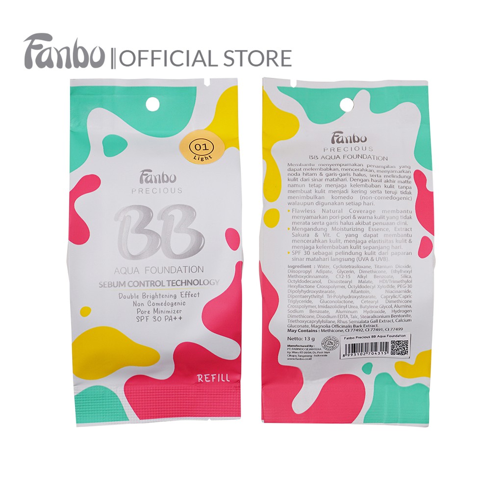 Fanbo Precious BB Aqua Foundation Refill 01 Light - Non Comedogenic - Sebum Control - SPF 30 PA++-4