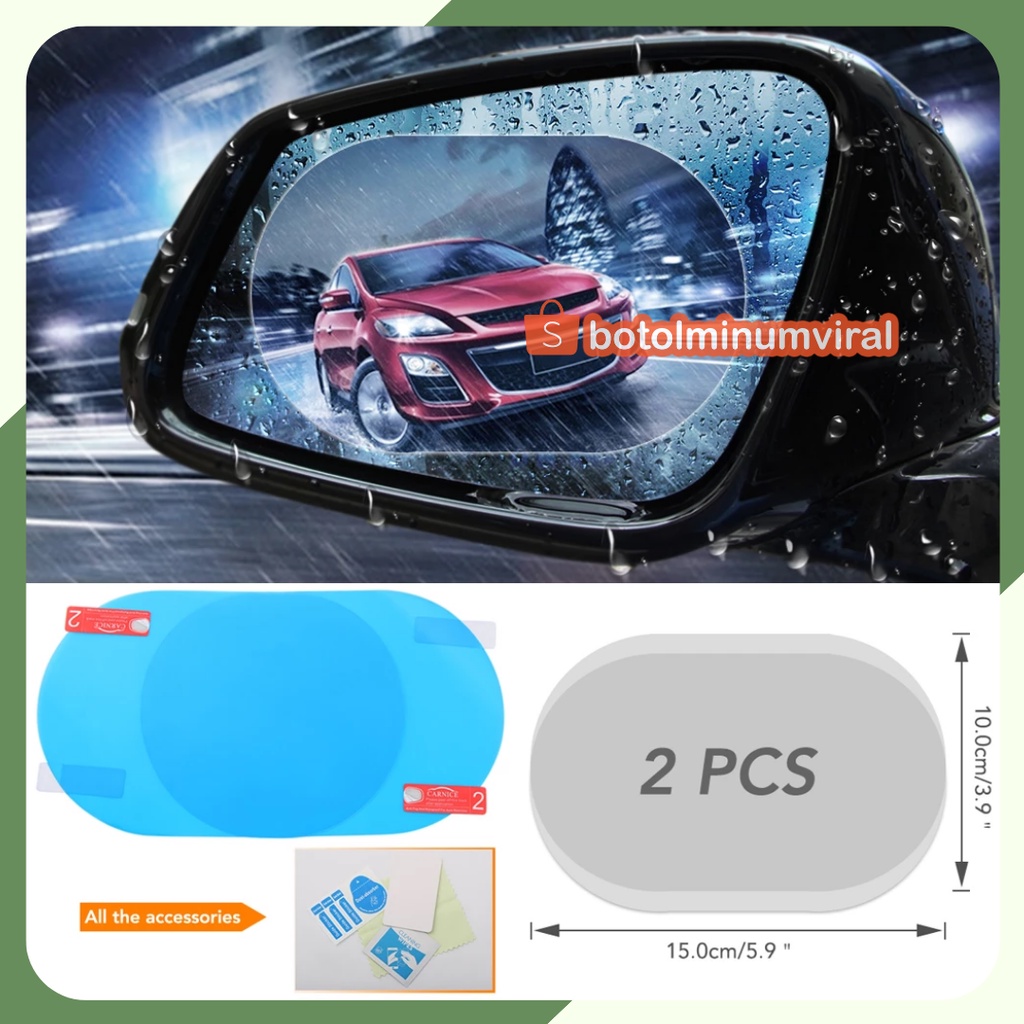 Sticker Spion Mobil Anti Hujan Anti Fog Kabut Hujan Kotak Kaca Film PREMIUM