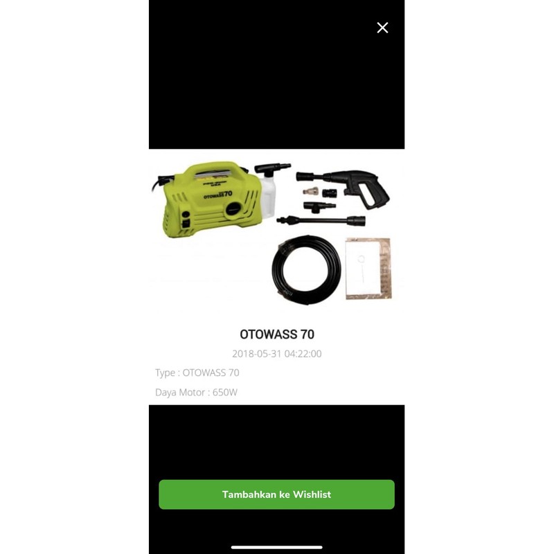 otowass 70 jet cleaner alat cuci motor listrik