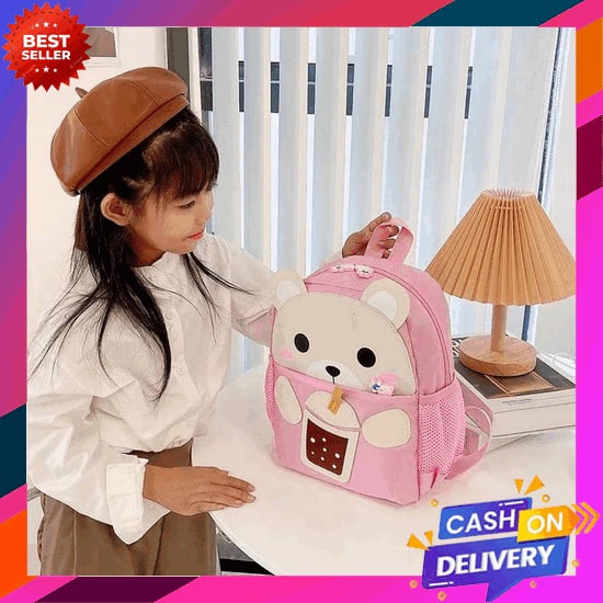 Tas Ransel Sekolah Cewek Korea By Alto 71521-7 Boneka Beruang Lucu Wanita Fashion Import Korea  Terb